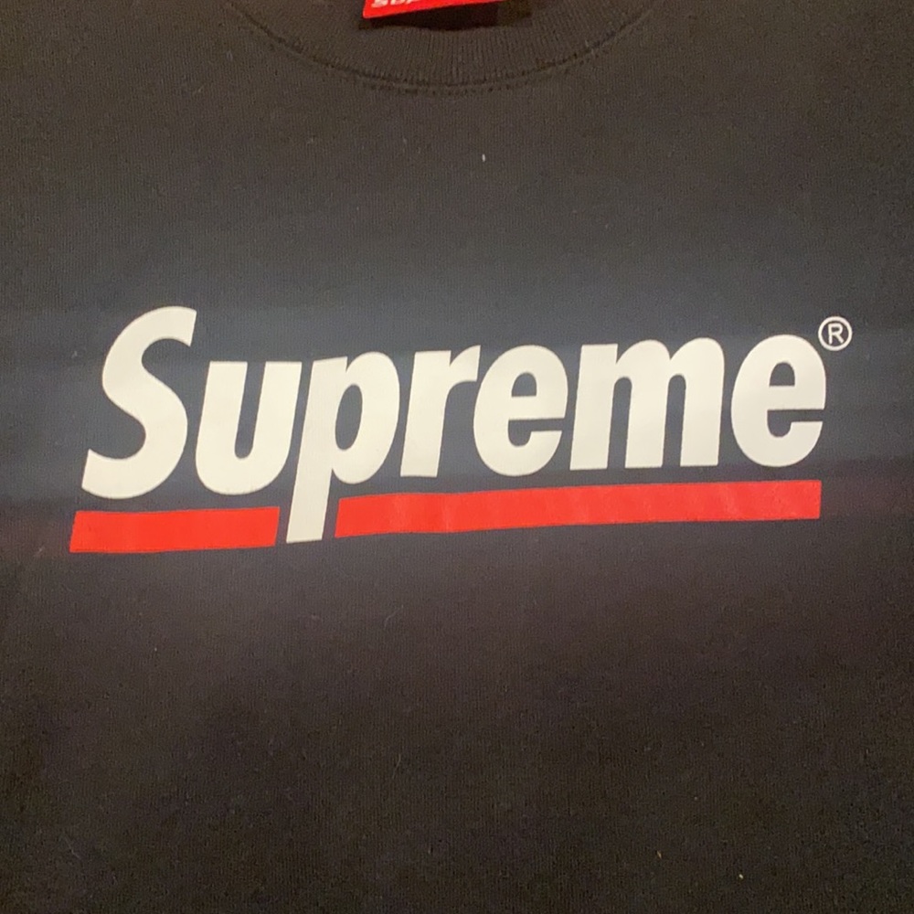 Men’s Supreme Underline Crewneck Sweatshirt - Picture 2 of 4